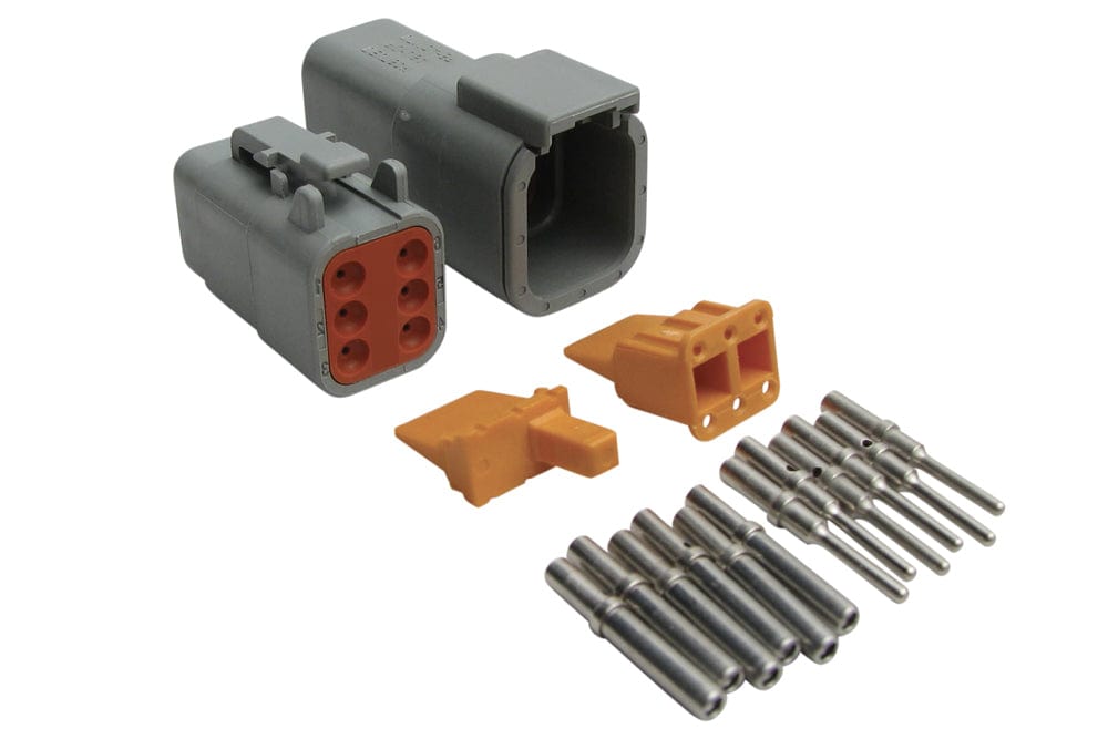 Haltech ECU Haltech Plug and Pins Only - Matching Set Deutsch DTM-6 Connectors (7.5 Amp) HT-031015 SR