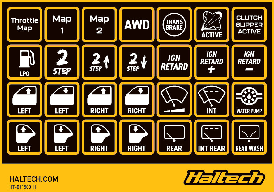 Haltech Engine Management CAN Keypad Label Set Haltech CAN Keypad Label Set (HT-011500) SR