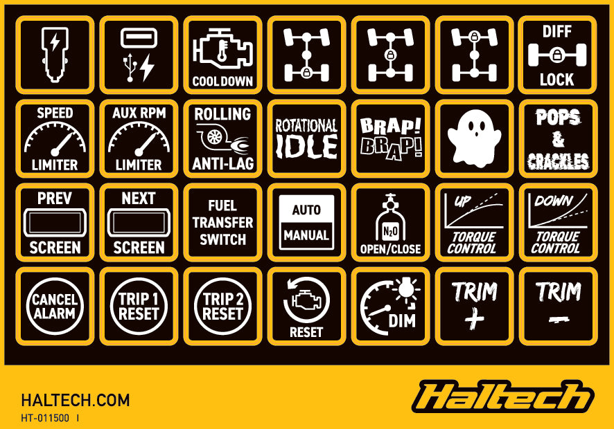 Haltech Engine Management CAN Keypad Label Set Haltech CAN Keypad Label Set (HT-011500) SR