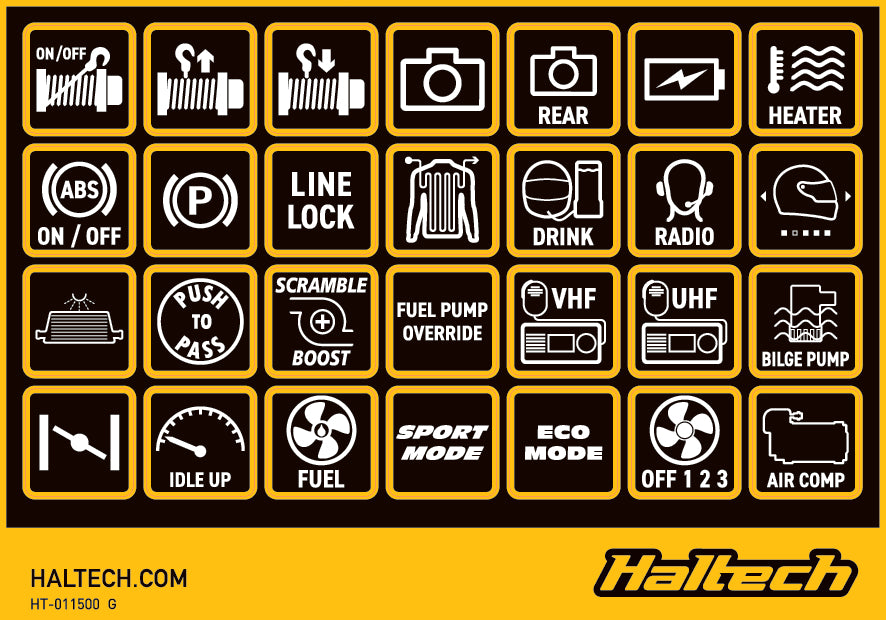 Haltech Engine Management CAN Keypad Label Set Haltech CAN Keypad Label Set (HT-011500) SR