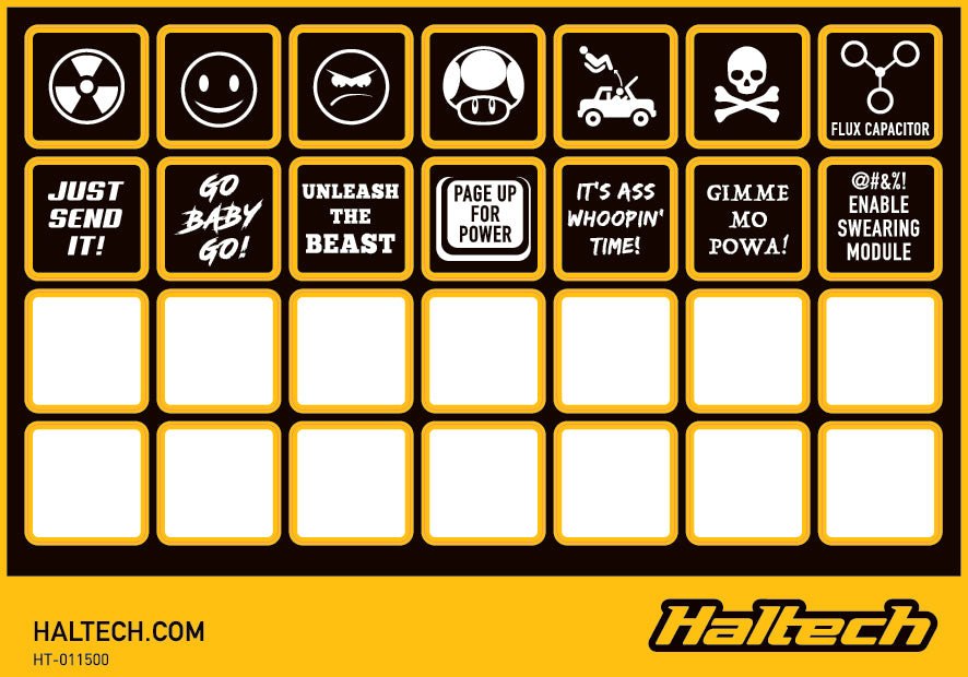Haltech Engine Management CAN Keypad Label Set Haltech CAN Keypad Label Set (HT-011500) SR