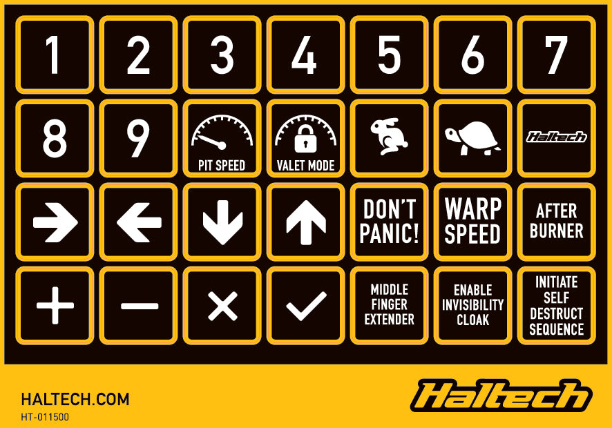 Haltech Engine Management CAN Keypad Label Set Haltech CAN Keypad Label Set (HT-011500) SR