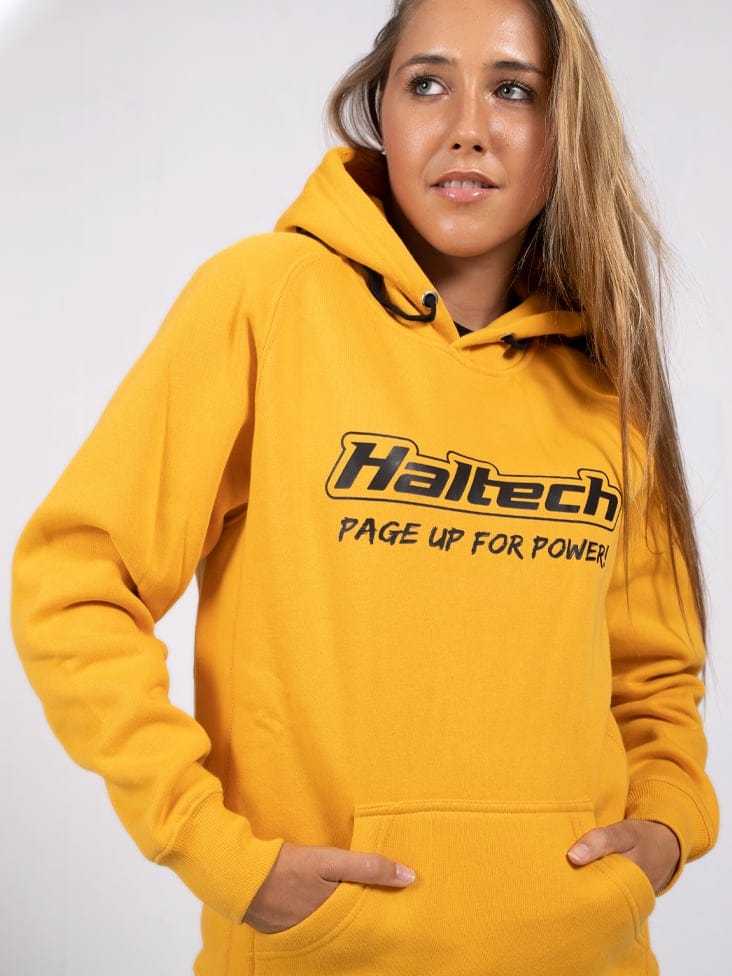 HALTECH Haltech "Classic" Hoodie Yellow Size: Small Haltech "Classic" Hoodie Yellow Size: Small SR