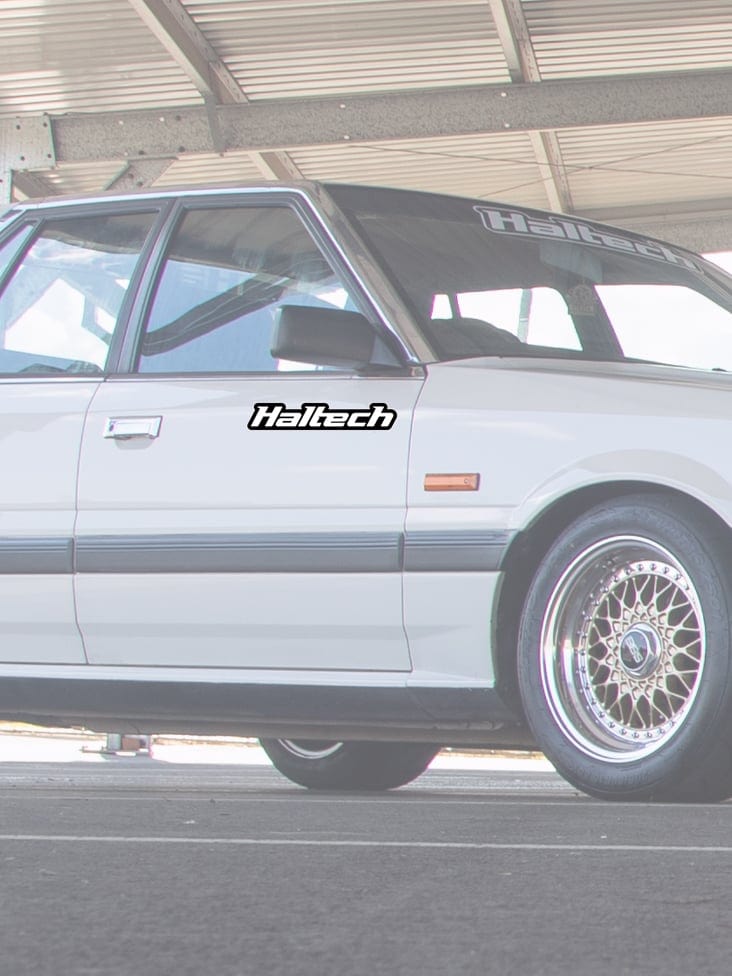 HALTECH Haltech Logo Sticker Black and White Size: 200mm (8") Haltech Logo Sticker Black and White Size: 200mm (8") SR