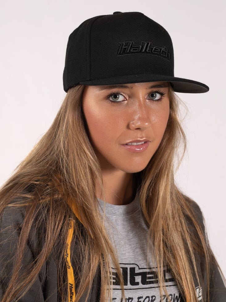 HALTECH Haltech Snap Back Black on Black Size: One size fits all. Haltech Snap Back Black on Black Size: One size fits all. SR