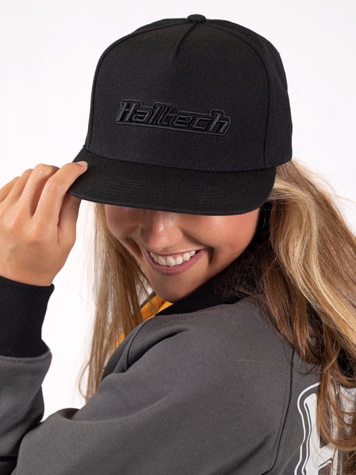 HALTECH Haltech Snap Back Black on Black Size: One size fits all. Haltech Snap Back Black on Black Size: One size fits all. SR