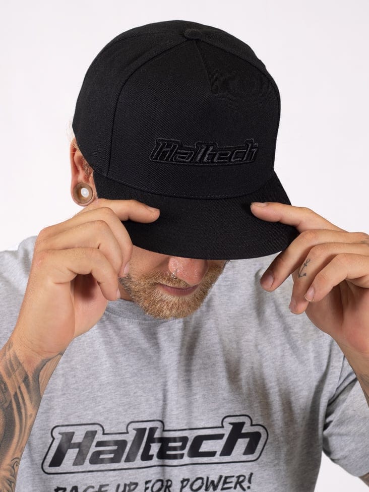 HALTECH Haltech Snap Back Black on Black Size: One size fits all. Haltech Snap Back Black on Black Size: One size fits all. SR