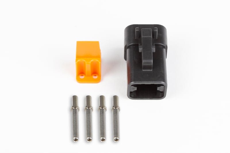 HALTECH Plug and pins only - Male Deutsch DTP-06-4S - Black connector (25Amp) HALTECH Plug and pins only - Male Deutsch DTP-06-4S - Black connector (25Amp) SR