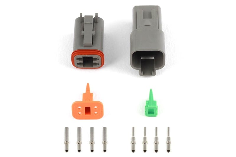 HALTECH Plug and Pins Only - Matching Set of Deutsch DT-4 Connectors (DT06-4S + DT04-4P) - (13 Amp) HALTECH Plug and Pins Only - Matching Set of Deutsch DT-4 Connectors (DT06-4S + DT04-4P) - (13 Amp) SR