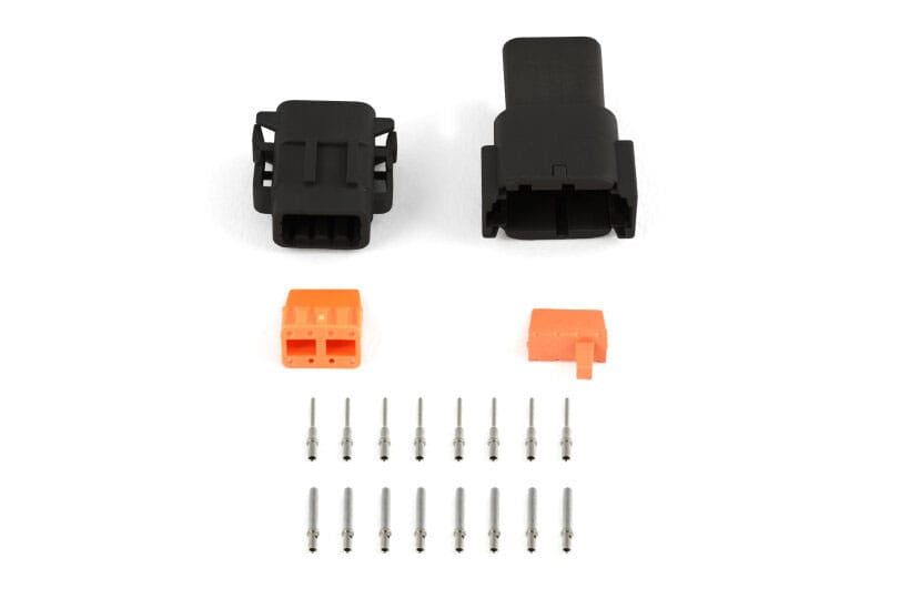 Haltech Plugs & Pins Haltech Plug and Pins Only - Matching Set of Deutsch DTM-8 Connectors (Black Keyway B - 7.5 Amp) (HT-031018) SR