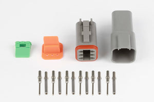 Haltech Plug and Pins Only - Matching Set of Deutsch DT-6 Connectors (DT06-6S + DT04-6P) - (13 Amp) (HT-031115)