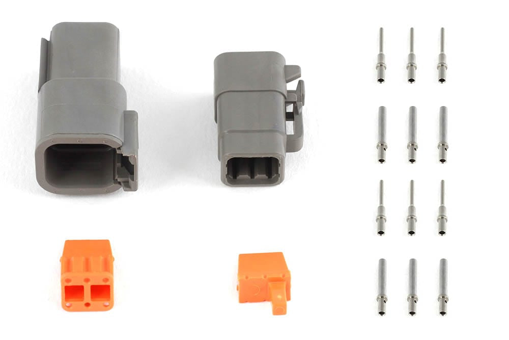 Haltech Plugs & Pins Plug and Pins Only - Matching Set of Deutsch DTM-6 Connectors (7.5 Amp) Haltech Plug and Pins Only - Matching Set of Deutsch DTM-6 Connectors (7.5 Amp) (HT-031015) SR
