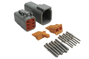 Haltech Plug and Pins Only - Matching Set of Deutsch DTM-6 Connectors (7.5 Amp) (HT-031015)