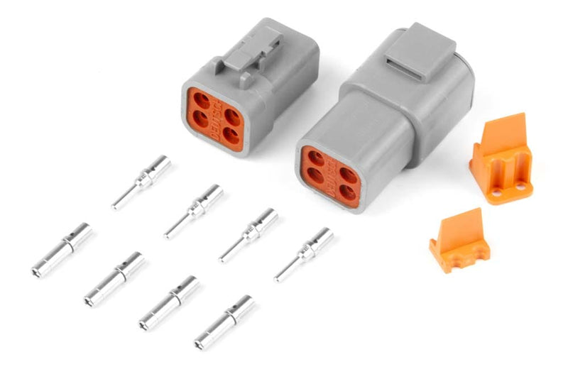Haltech Plug and Pins Only - Matching Set of Deutsch DTP-4 Connectors (25 Amp) (HT-031204)