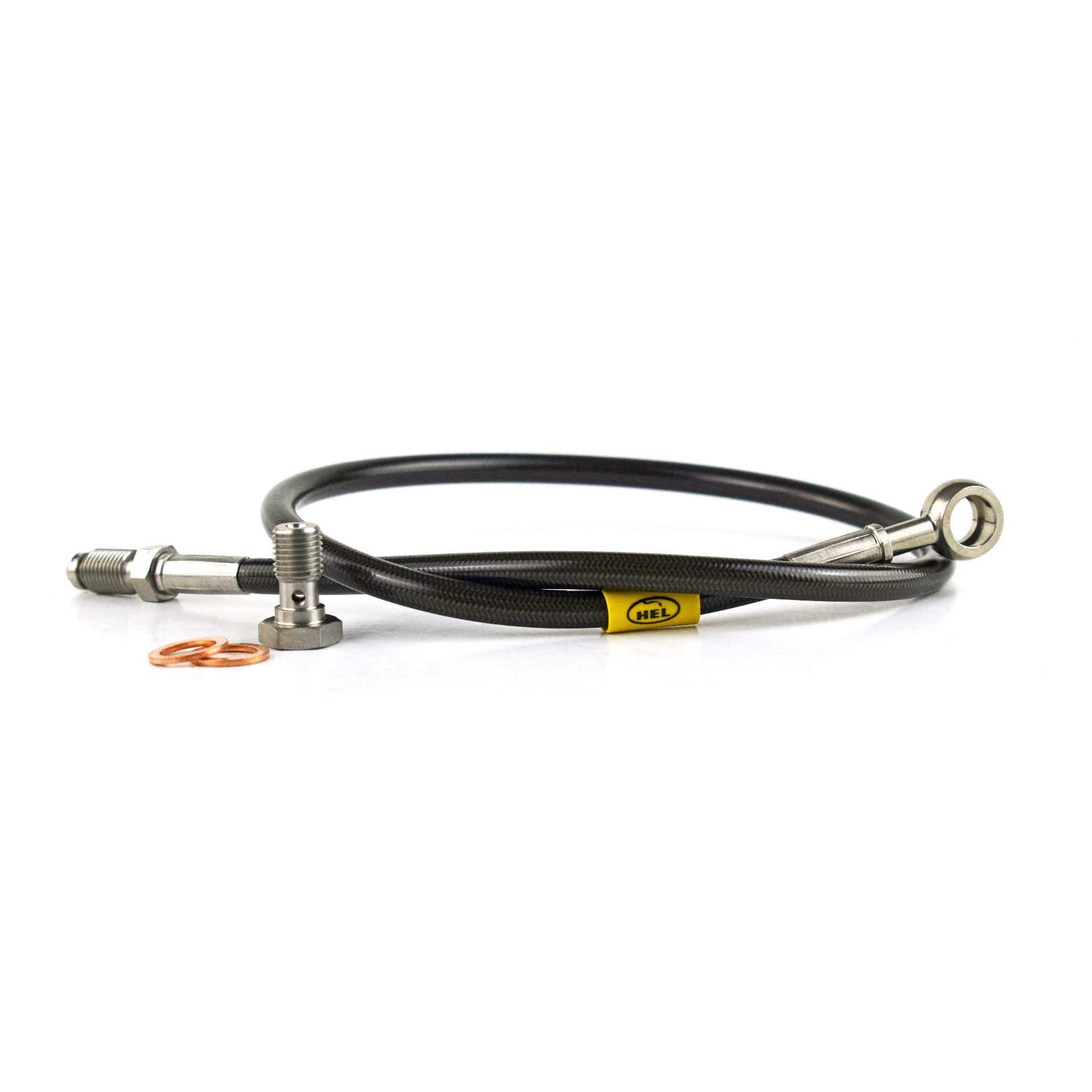 Hel Performance Braided Brake Lines - Car Classic Mini Left Hand Drive Brake Master to T - Single Line System SR