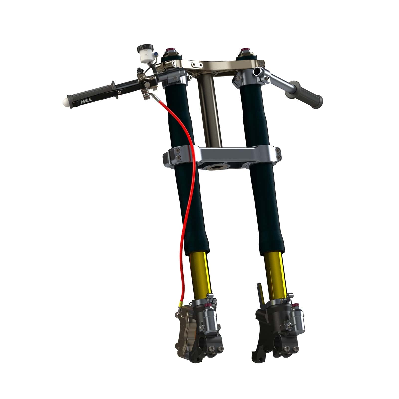 Hel Performance Braided Brake Lines - Motorcycle Kawasaki KLR600 A1-B4 1984-1990 Standard Replacement Brake Lines HEL Stainless Steel Braided SR