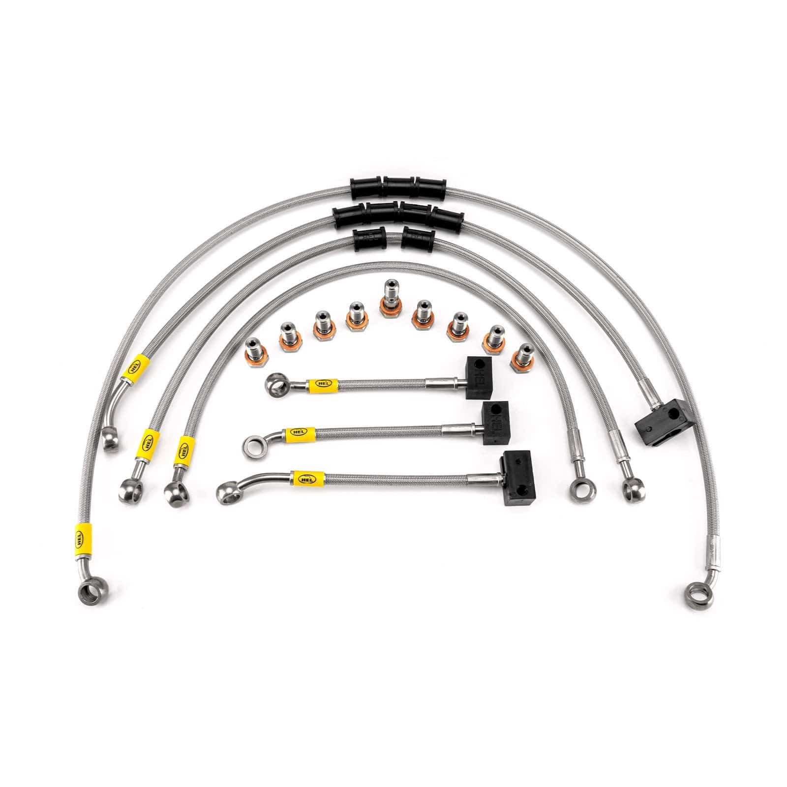 Hel Performance Braided Brake Lines - Motorcycle Yamaha XSR700 ABS 2015-2021 Flexible ABS Replacement Brake Lines HEL Stainless Steel Braided SR