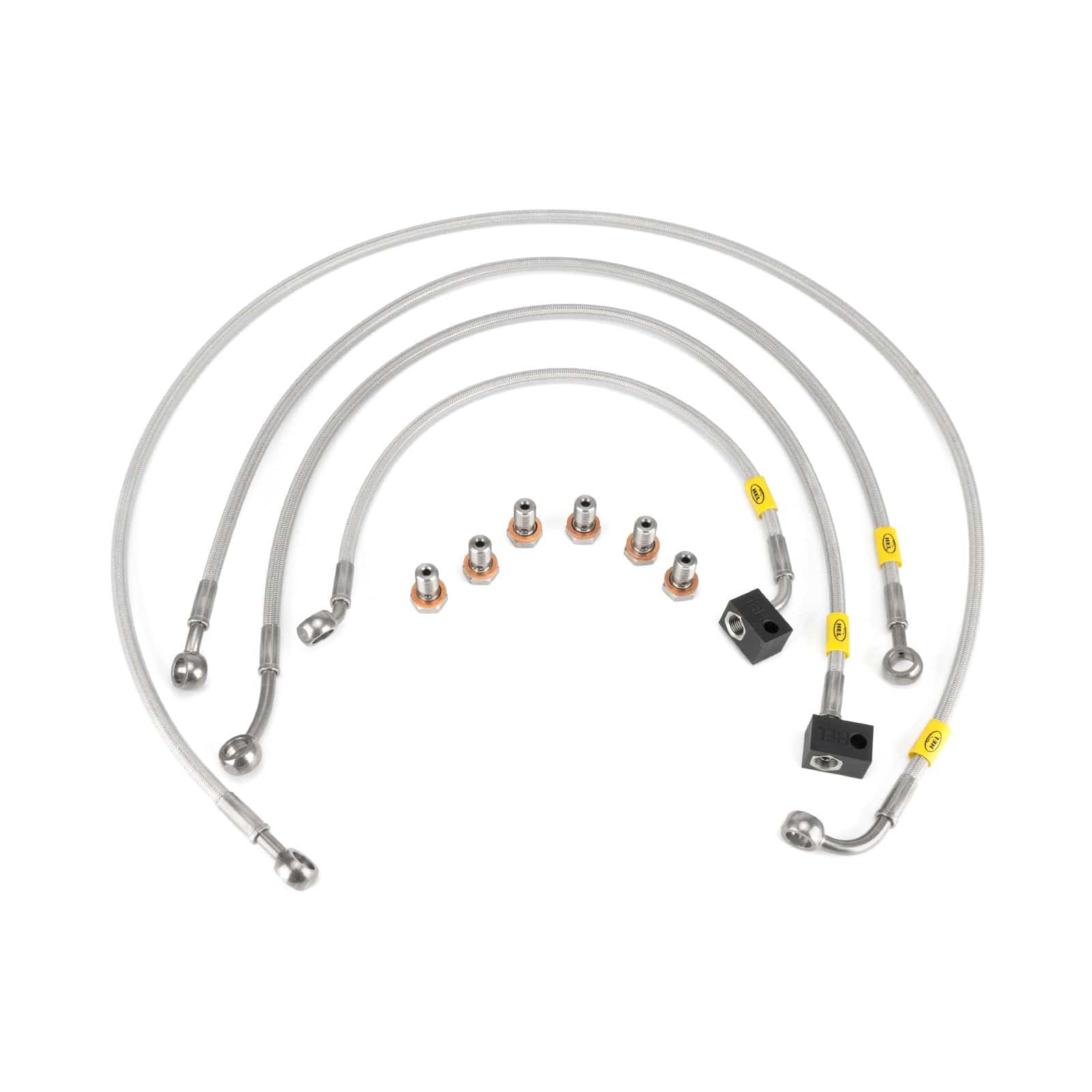 Hel Performance Braided Brake Lines - Motorcycle Yamaha YZF-R125 ABS 2015-2018 Flexible ABS Replacement Brake Lines HEL Stainless Steel Braided SR