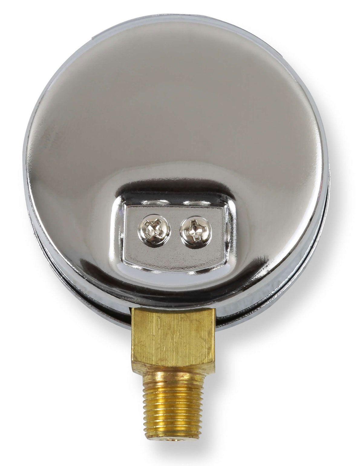 HOLLEY 0 - 30 High 0.125 in. NPT Brass Fitting Holley Holley Vacuum Gauge 2 in. Dia. HO26-501 SR