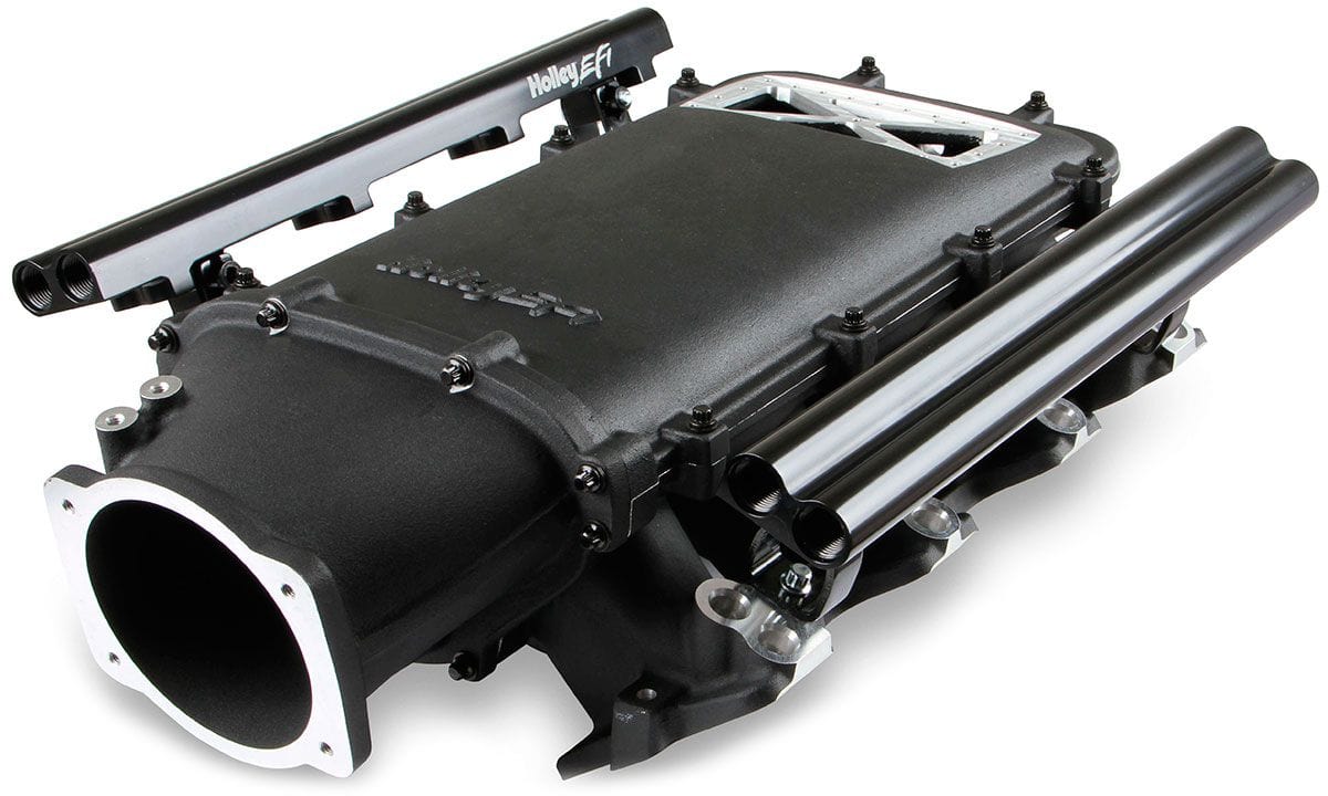 Holley Holley Holley Ultra Lo-Ram Manifold Kit, Black, Dual Injector with Burst Panel Flange (HO300-684BK) SR