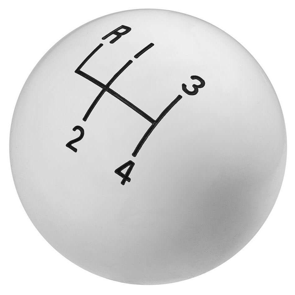 HURST 4 Speed, White High Gloss, 3/8"-24 Thread Size Hurst Classic Shifter Knob HU1630002 SR