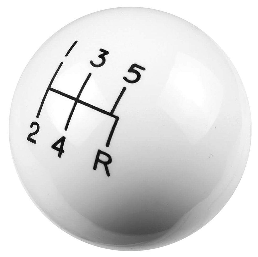 HURST 5 Speed, White High Gloss, 3/8"-16 Thread Size Hurst Classic Shifter Knob HU1630008 SR