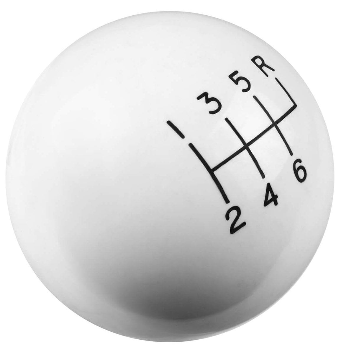 HURST 6 Speed, White High Gloss, 3/8"-16 Thread Size Hurst Classic Shifter Knob HU1630040 SR