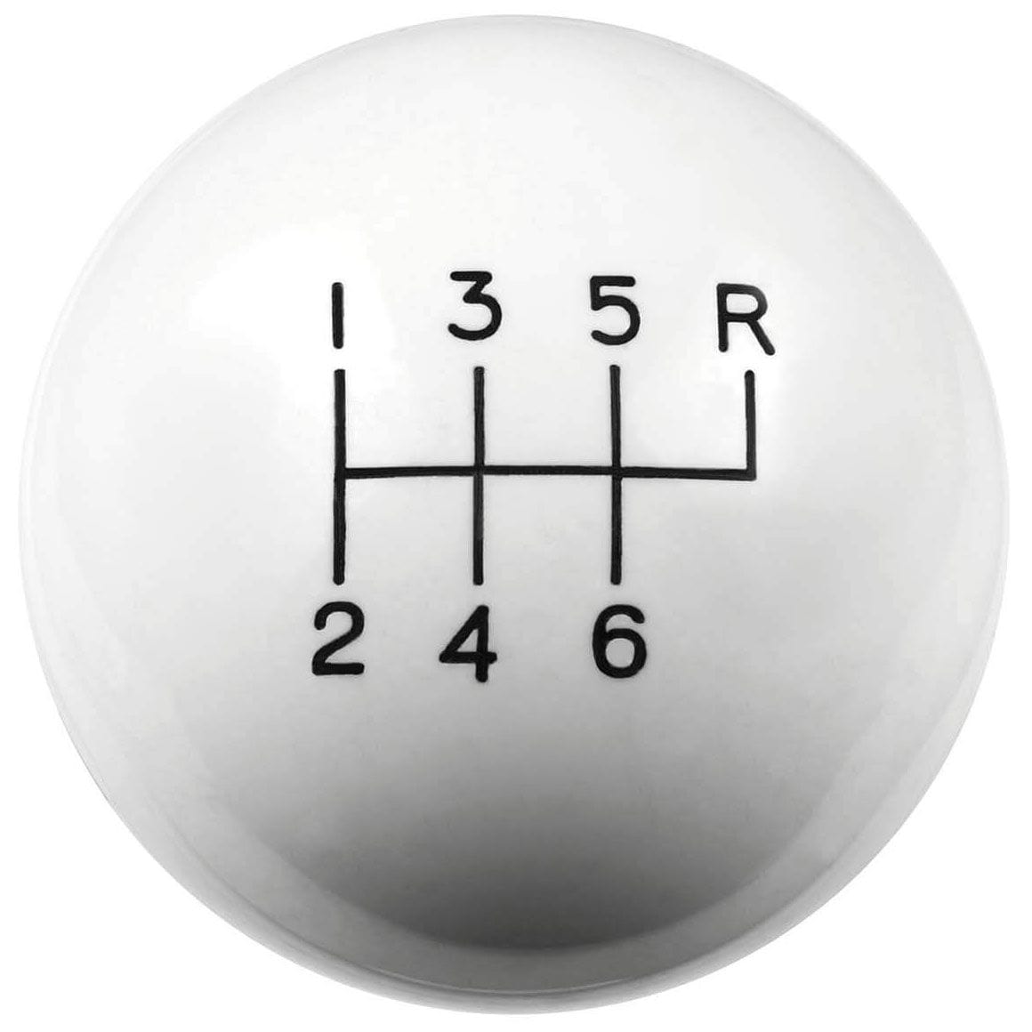 HURST 6 Speed, White High Gloss, 3/8"-16 Thread Size Hurst Classic Shifter Knob HU1630040 SR
