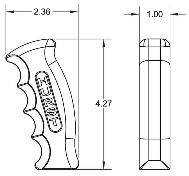 HURST CNC Machined Aluminium, 12 Volt Wwitch, 12 & 16mm Thread Hurst Pistol Grip Shifter Handle With Button HU1536200 SR