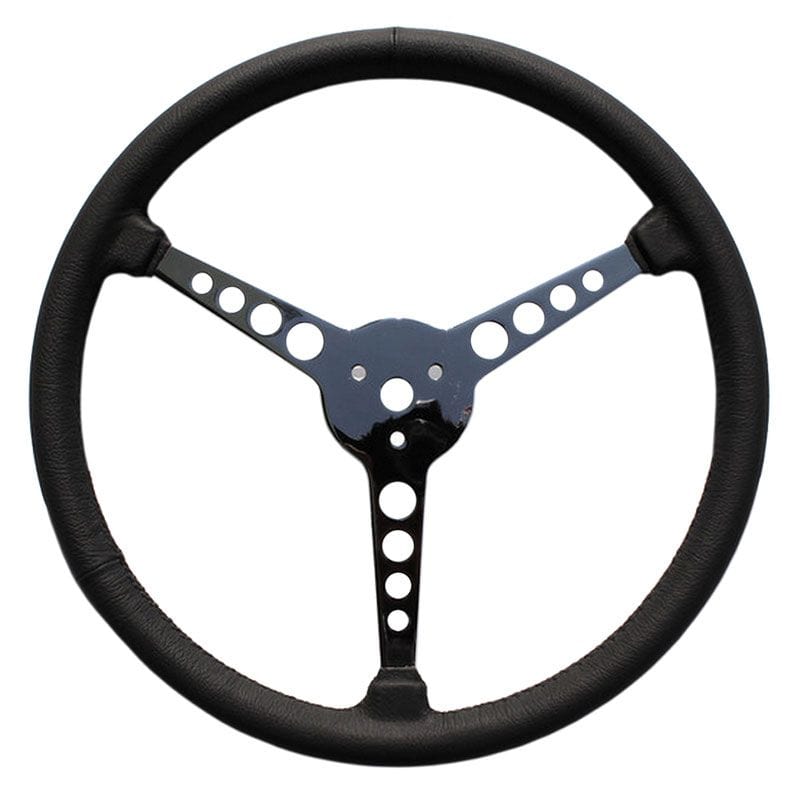 LIMEWORKS 3-Spoke Leather Wrapped With Holes Lime Works 15" Sprint Steering Wheel LWD3SP15H SR