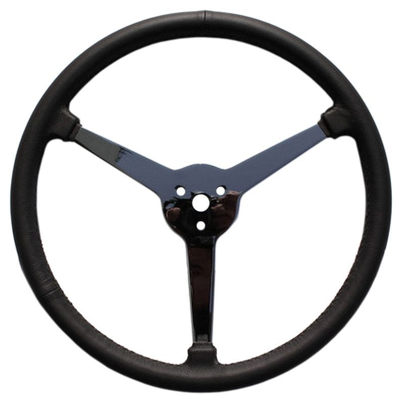 LIMEWORKS 3-Spoke Leather Wrapped With No Holes Lime Works 15" Sprint Steering Wheel LWD3SP15 SR