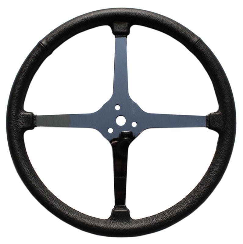 LIMEWORKS 4-Spoke Leather Wrapped With No Holes Lime Works 15" Sprint Steering Wheel LWD4SP15 SR