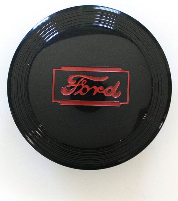 LIMEWORKS Black With Red "Ford" Script Logo Lime Works 1940 Style Horn Button LWDFB SR