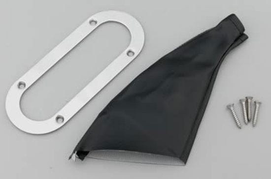 LOKAR 6-3/4" x 5-1/4"OD x 5-1/2" x 4"ID Lokar Floor Mount Emergency Hand Brake Boot with Stainless Steel Ring LK-70-EHBF SR