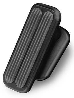 LOKAR Black Finish Rectangle Pad With Rubber Insert 1-1/2" x 4" Lokar Billet Aluminum Adjustable Foot Rests LK-XBFR-6116 SR