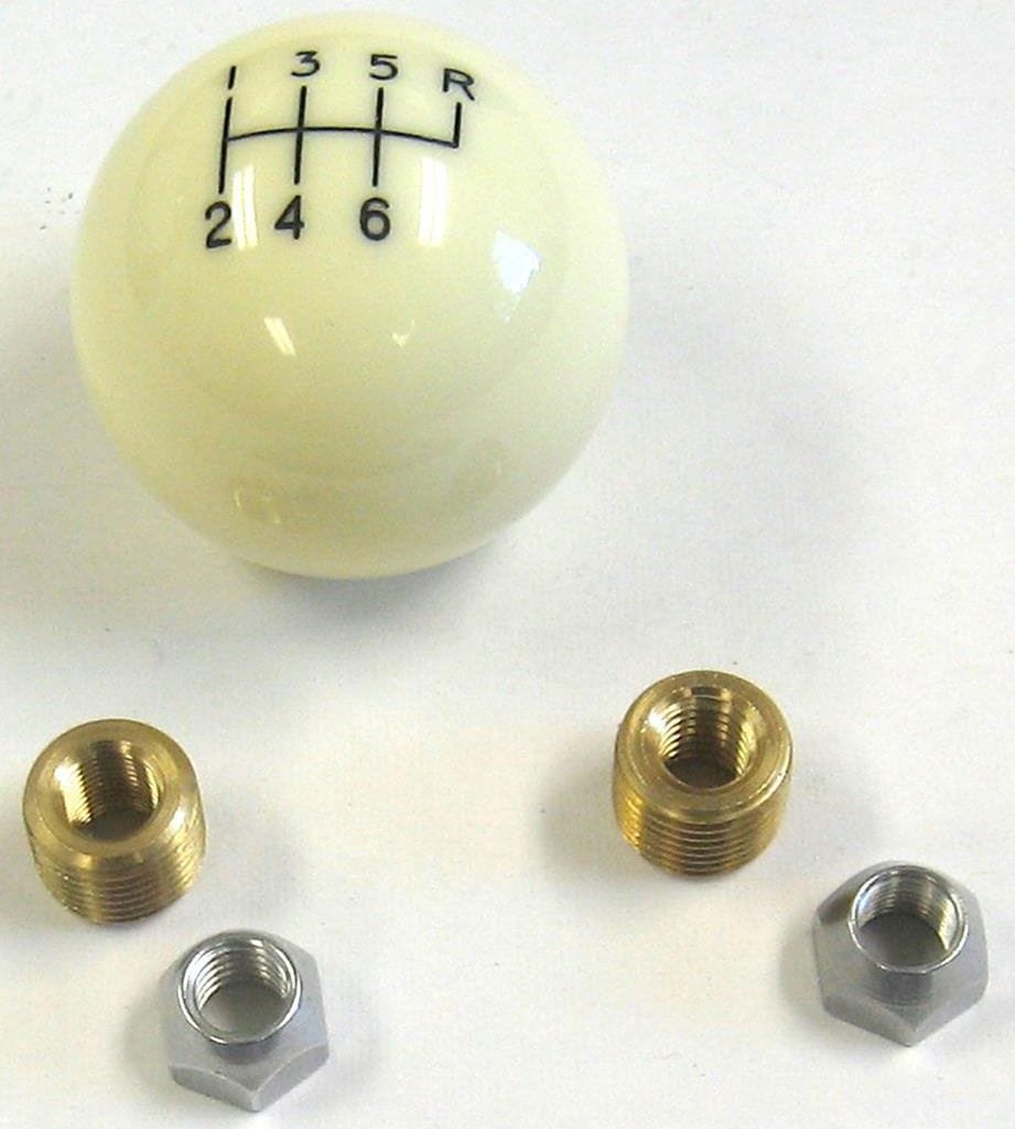 LOKAR Lokar 6-Speed Ivory 2" Gear Knob 3/8-24 & 3/8-16 Thread LK-SK-6873 SR