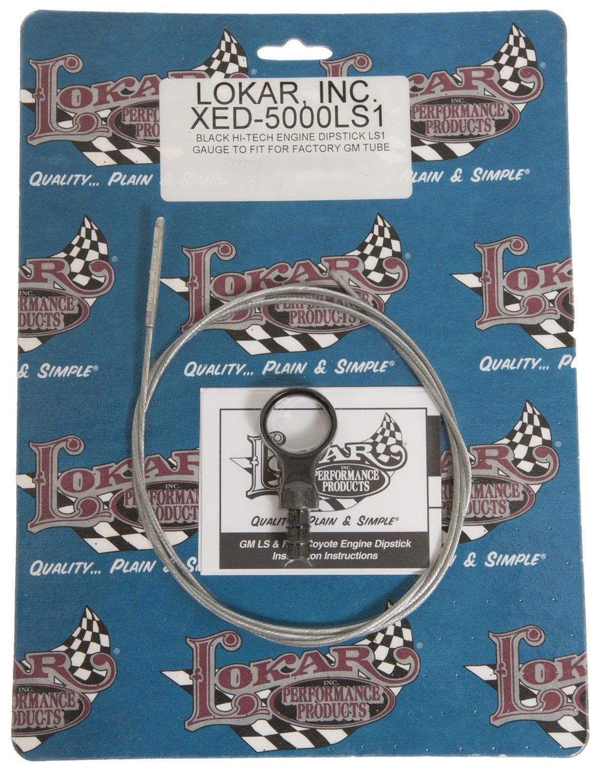 LOKAR Suit GM LS Series Lokar Billet Direct Mount Engine Dipstick - Black LK-XED-5000LS1 SR