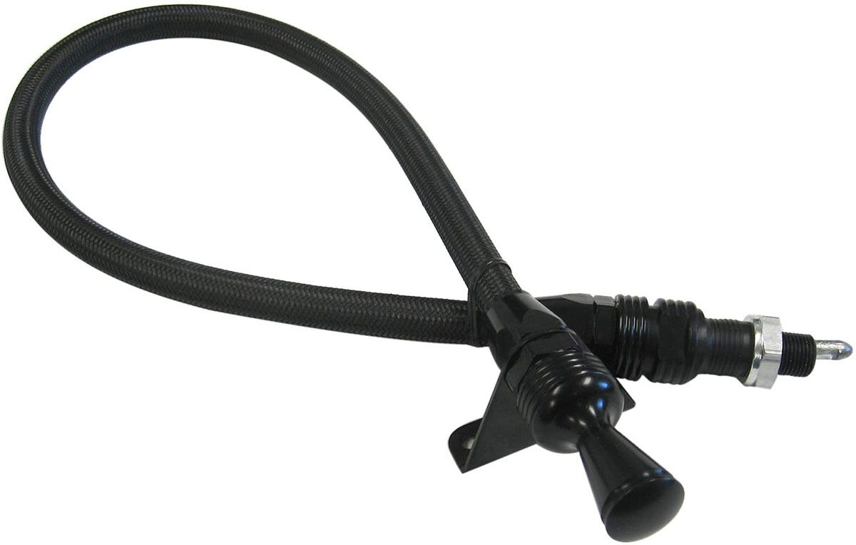 LOKAR Suit GM Powerglide Firewall Mount Lokar Anchor-Tight Locking Flexible Transmission Dipstick - Black LK-X1210147 SR