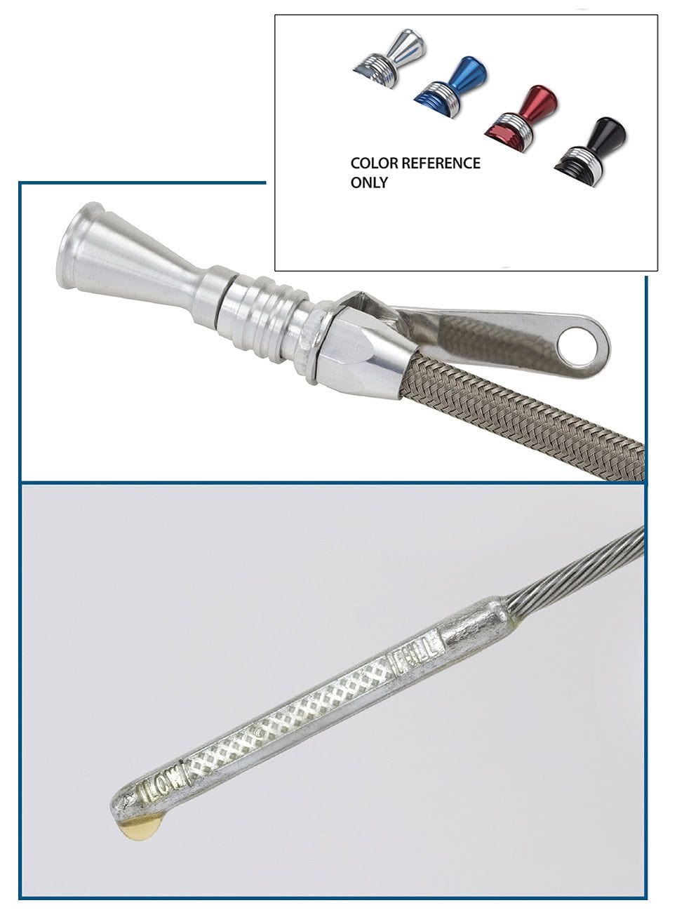 LOKAR Suit SB Chev R/H Side, 1980-On Lokar Anchor-Tight Locking Engine Dipstick - Polished LK-1220004 SR