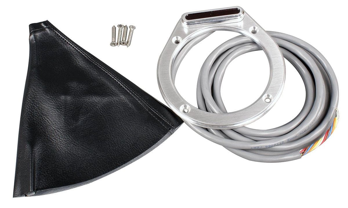 LOKAR Suit TH 350/400, includes Sensor Kit & Round Shifter Boot, 5-1/4" OD Lokar Horizontal LED Shift Indicator Boot Kit - Brushed Billet Aluminium LK-CINB-1747 SR