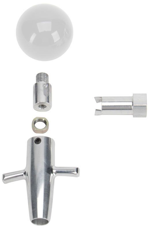 LOKAR With White Knob Finish Lokar Muscle Car Shift Knob & Adapter LK-SK-68MCW SR