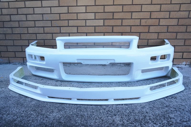 Luxury Sports LS East Bear GTR Conversion Style Front Bumper With Lip For Nissan Skyline R34 SR
