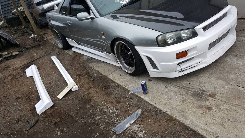 Luxury Sports LS East Bear GTR Conversion Style Side Skirts Nissan Skyline R34 2DR SR