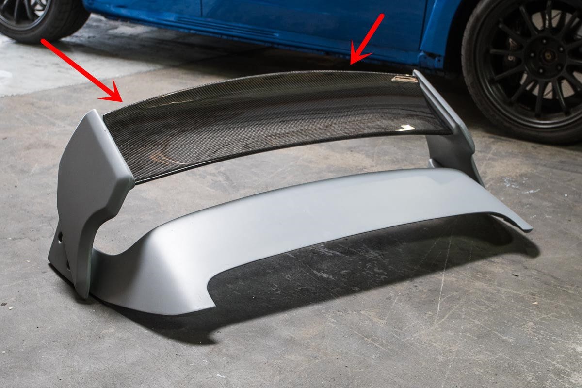 Luxury Sports LS Varis Style Rear Spoiler With Carbon Blade For Subaru Impreza V11 GRB SGT SR