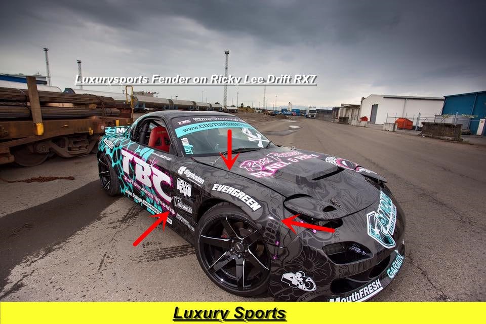 Luxury Sports Luxury Sports BN Style 30mm Front Fender For Mazda RX7 FD SR