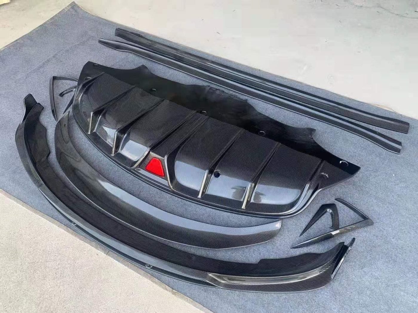 Luxury Sports Luxury Sports CMST Carbon Front Lip With Bumper Canards For Tesla Model 3 -PP SR