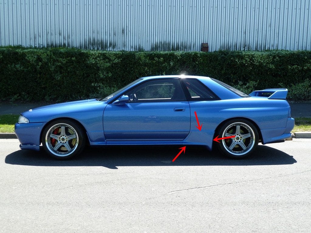 Luxury Sports Luxury Sports N1 Style Fiberglass Side Skirts Addon For Nissan Skyline R32 GTR SR