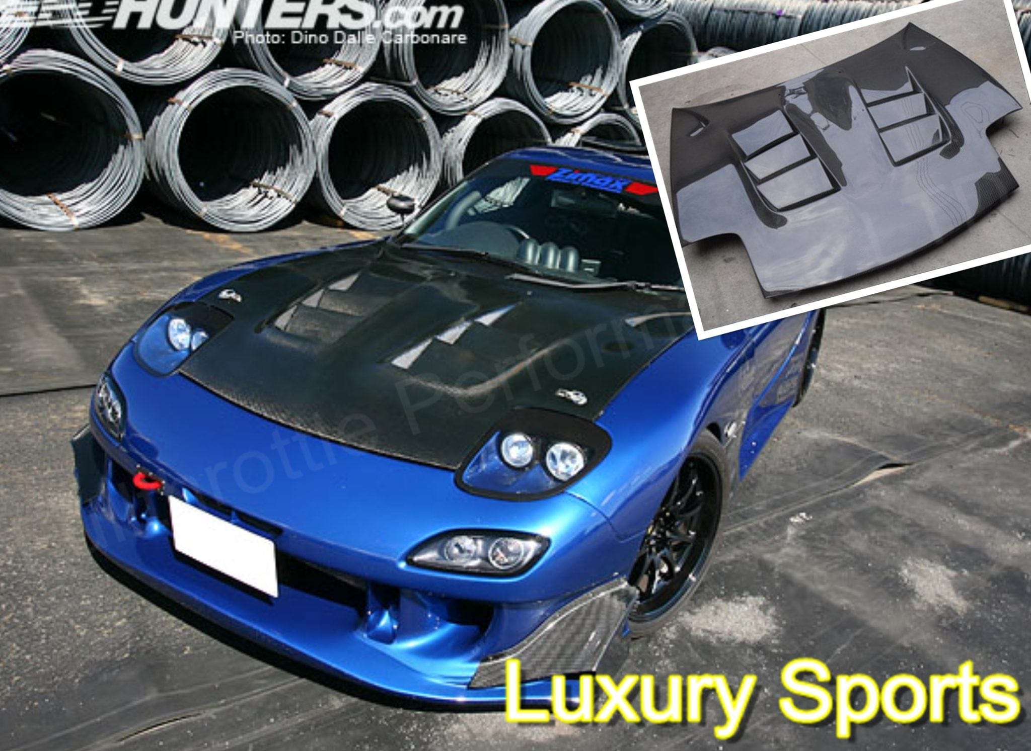 Luxury Sports Pay Total Price Now SR RE Style Carbon Bonnet For Mazda RX7 FD -PP SR