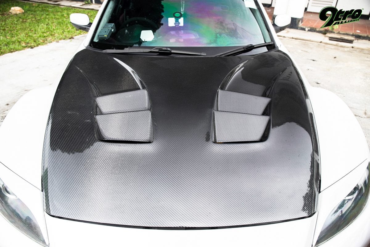 Luxury Sports SR RE Style Carbon Bonnet For Mazda RX8 SR