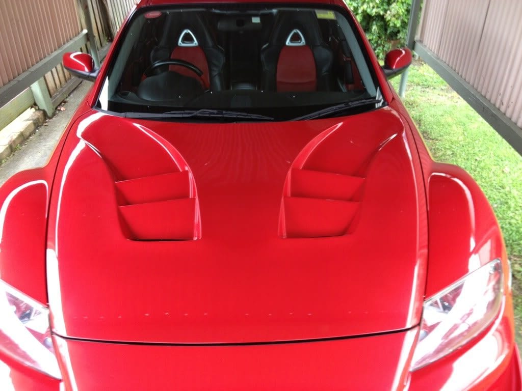 Luxury Sports Luxury Sports RE Style Fiberglass Bonnet For Mazda RX8 SR